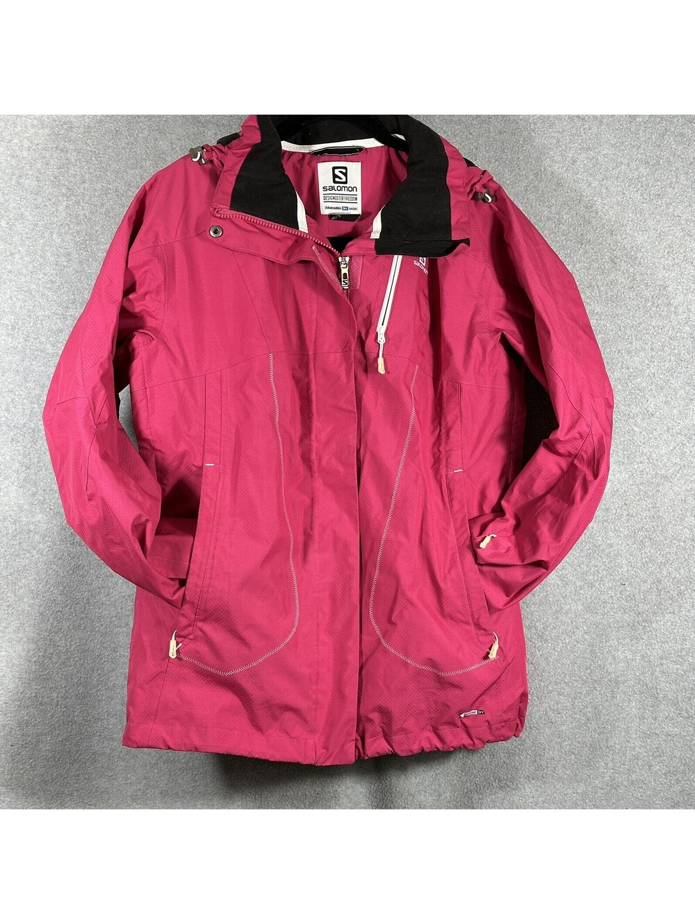 Salomon Zero  Women’s Small Pink Ski Jacket Snowboard Coat Waterproof Insulated